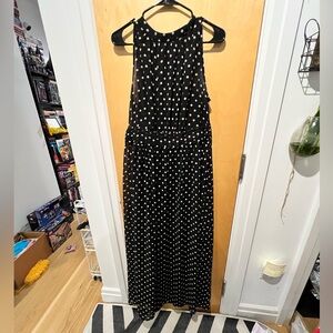 Tommy Hilfiger Black and White Polka Dot Maxi Dress